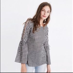 Madewell gingham blouse - black + white
